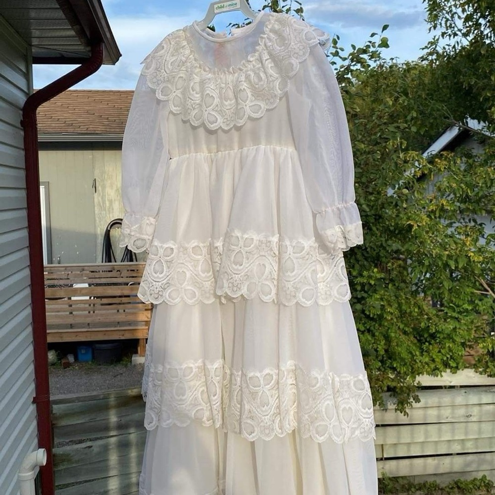 Vintage formal Prima Creations child’s gown vintage wedding flower girl sz 6/7